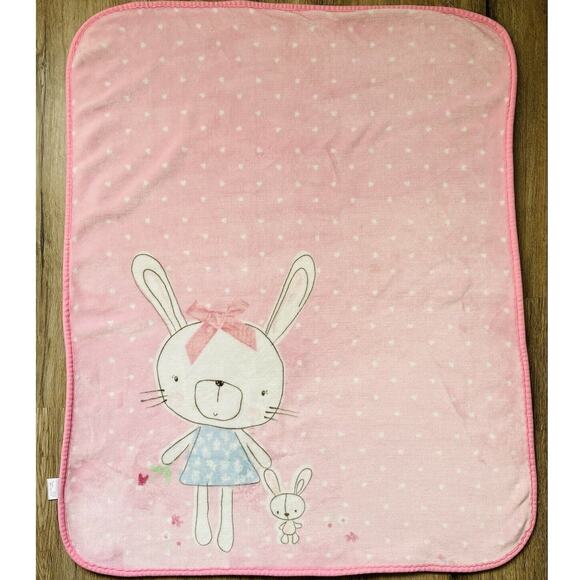 Little Wonders Baby Kids Blanket Bunny Rabbit Sherpa Pink Girl Soft Security - Picture 3 of 10